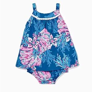 Lilly Pulitzer 12-18mo Blue & Pink Floral Tank Dress